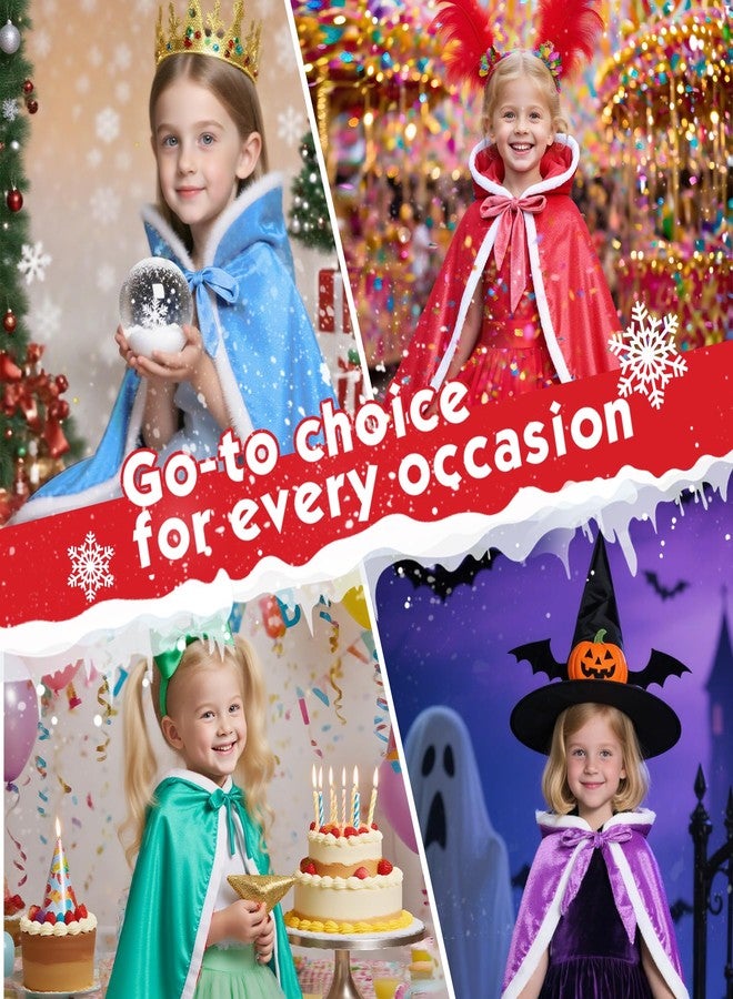 Zando Toddler Princess Dress Up for Girls Fur Hooded Red Cape Cloak Fade Resistant Secure Self-Tying Neck Strap Halloween Christmas Birthday Party Vampires demons 5-7T - Image 3